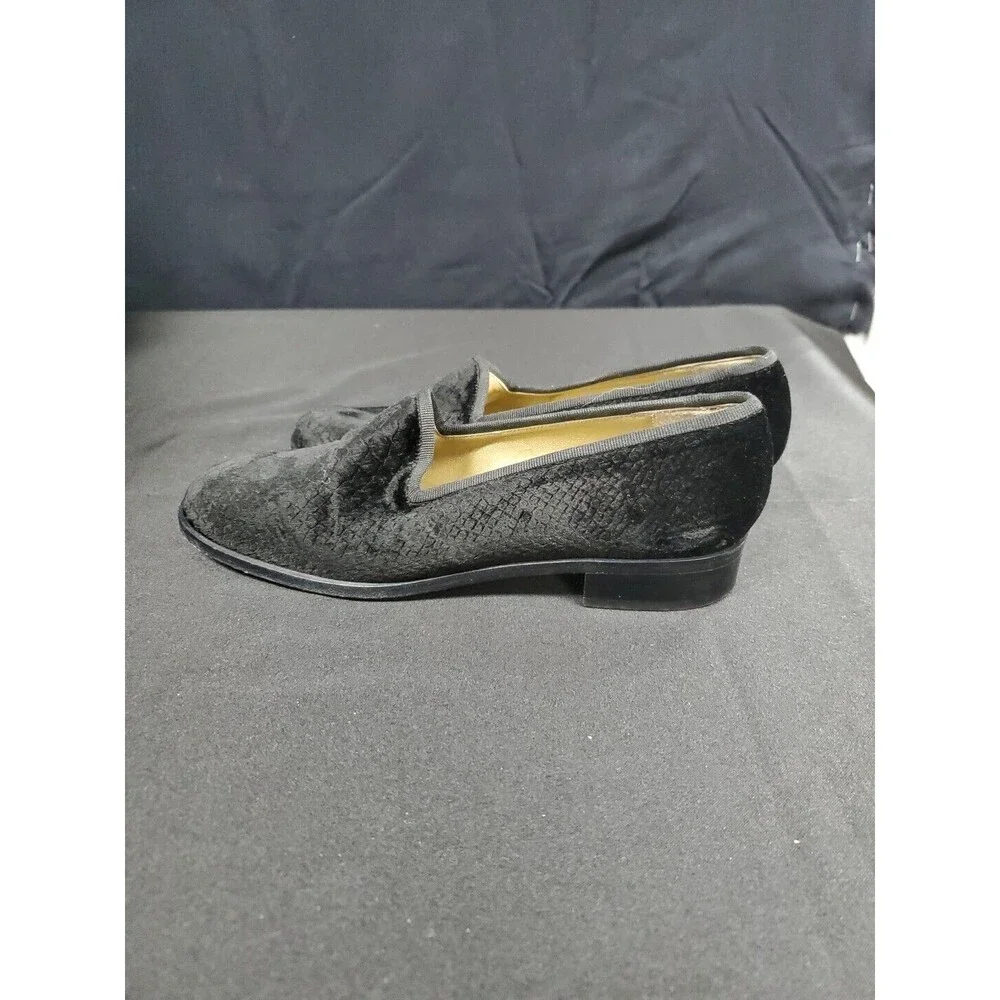 YSL Yves Saint Laurent Black Calf Hair Slip-On Loafers Shoes Women's Size 6